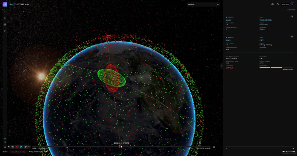 There are over 14,000 satellites, 120 million bits of debris in key orbits. An image of active and defunct satellites in low Earth Orbit is seen on a Digantara terminal in Bengaluru, India November 22, 2024. — Reuters pic/Digantara Handout