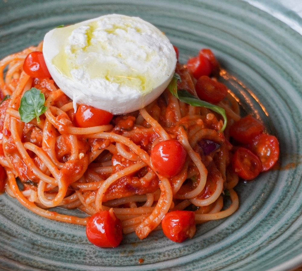 The creamy tomato pasta is made with rich tomato sauce, fresh cherry tomatoes, shallots, garlic, and a touch of chilli flakes. — Picture courtesy of Huckleberry