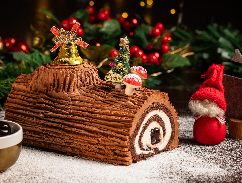 Huckleberry’s black forest yule log, perfect for those looking to gift or share holiday cheers with their loved ones. — Picture courtesy of Huckleberry