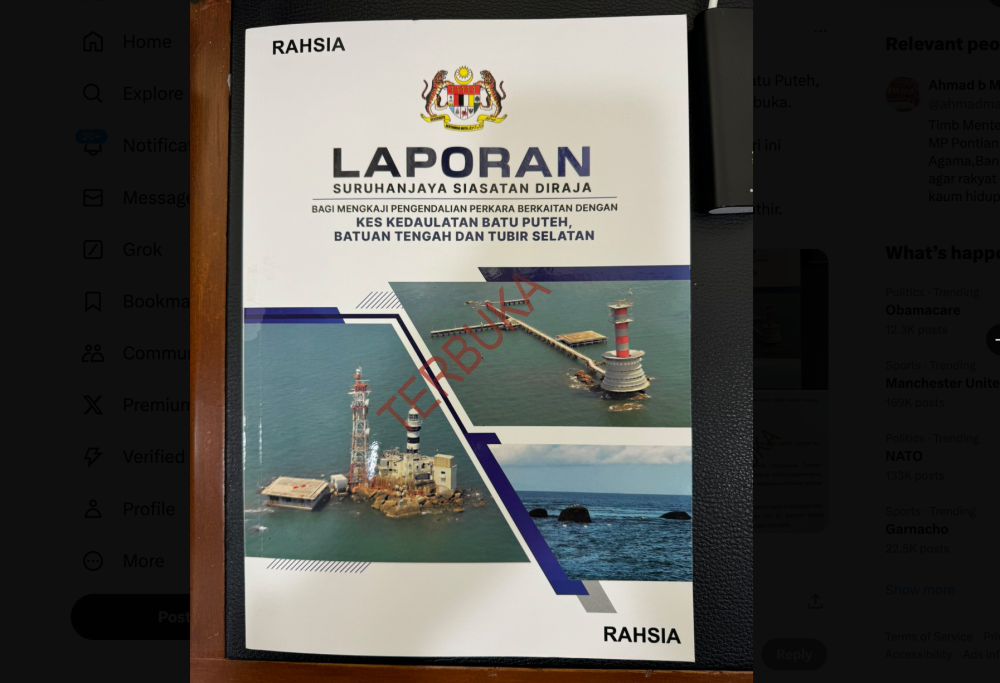 Page 207 of the declassified Pulau Batu Puteh RCI report recommends action to be taken against former prime minister Tun Dr Mahathir Mohamad. — Picture from X/ahmadmaslan