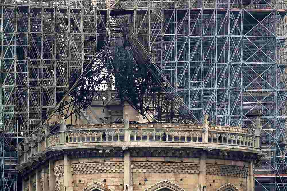 View of Notre-Dame Cathedral after a fire devastated large parts of the gothic gem in Paris, April 16, 2019. — Reuters pic