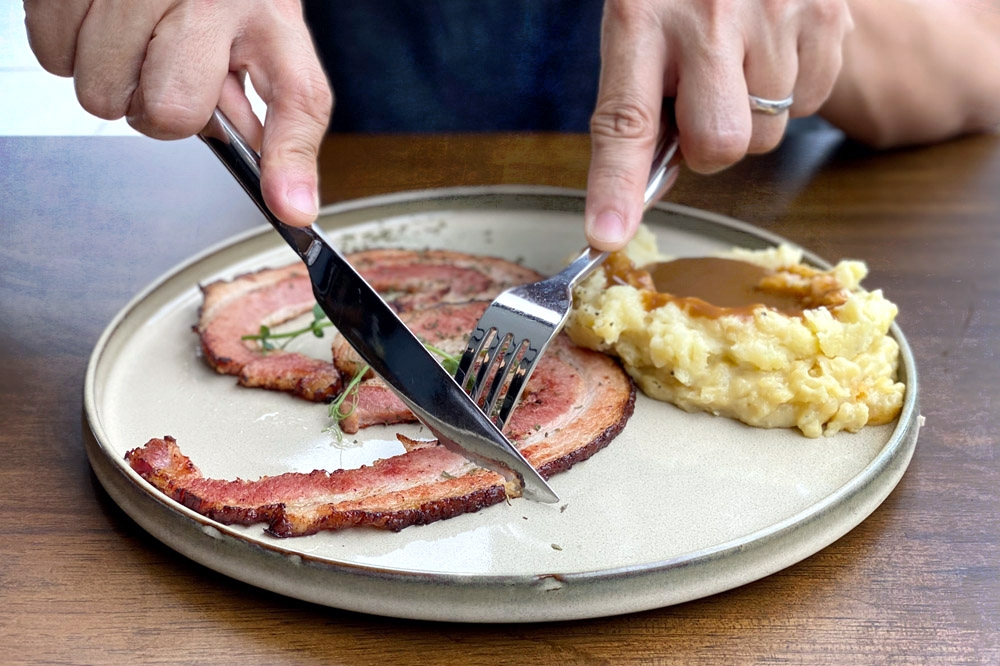 Pan-Fried Pancetta.
