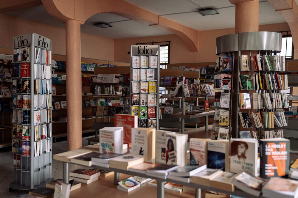 A general view of the ‘Lave Litteraire’ bookshop, which sells books by Mlimani Editions and other publishers, in Goma, in the east of the Democratic Republic of Congo November 22, 2024. — AFP pic