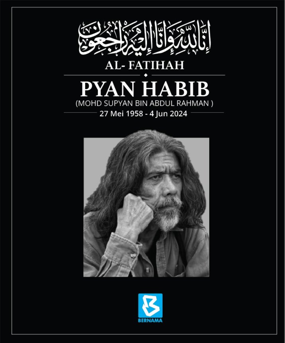 Poet and actor Mohd Supyan Abdul Rahman, better known as Pyanhabib died at his home in Hulu Kelang on June 4. He was 66. — Picture via X/Bernama