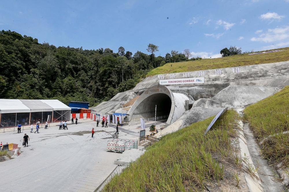 A general view of the tunnel which can be seen during the ECRL Gombak Tunnel breakthrough ceremony in Gombak October 29, 2024. — Picture by Sayuti Zainudin