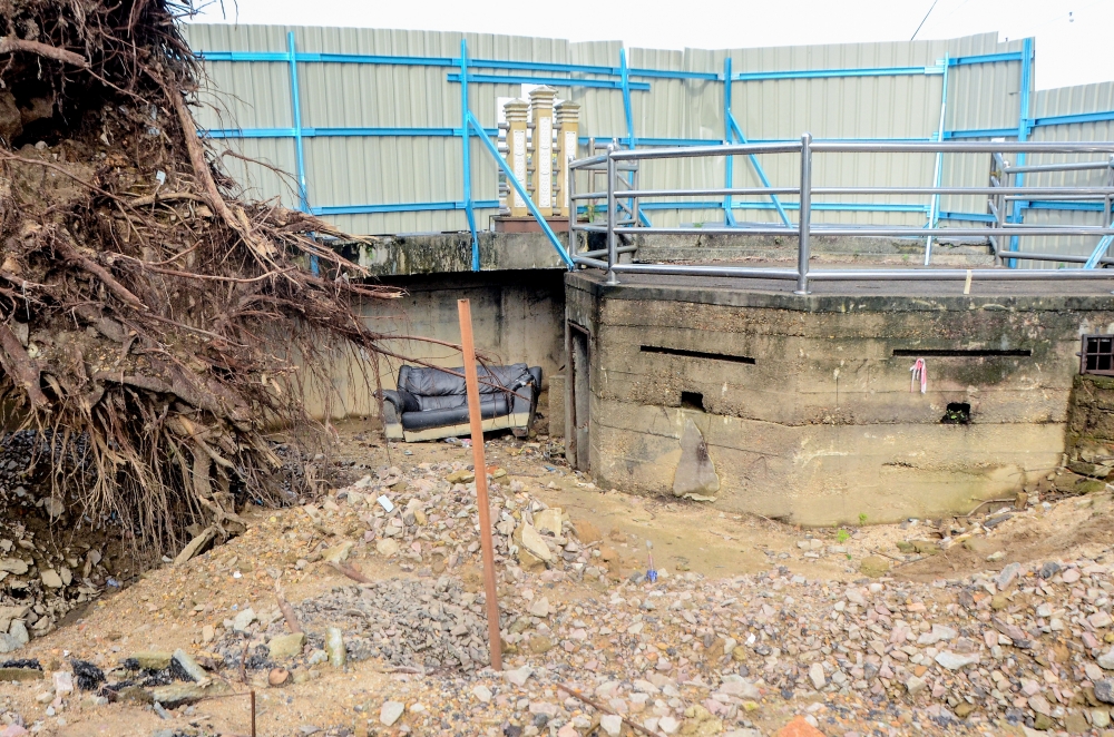 The British-Japanese era bunker that was discovered after a landslide along the Kelantan River in Kota Baru December 19, 2024. — Bernama pic