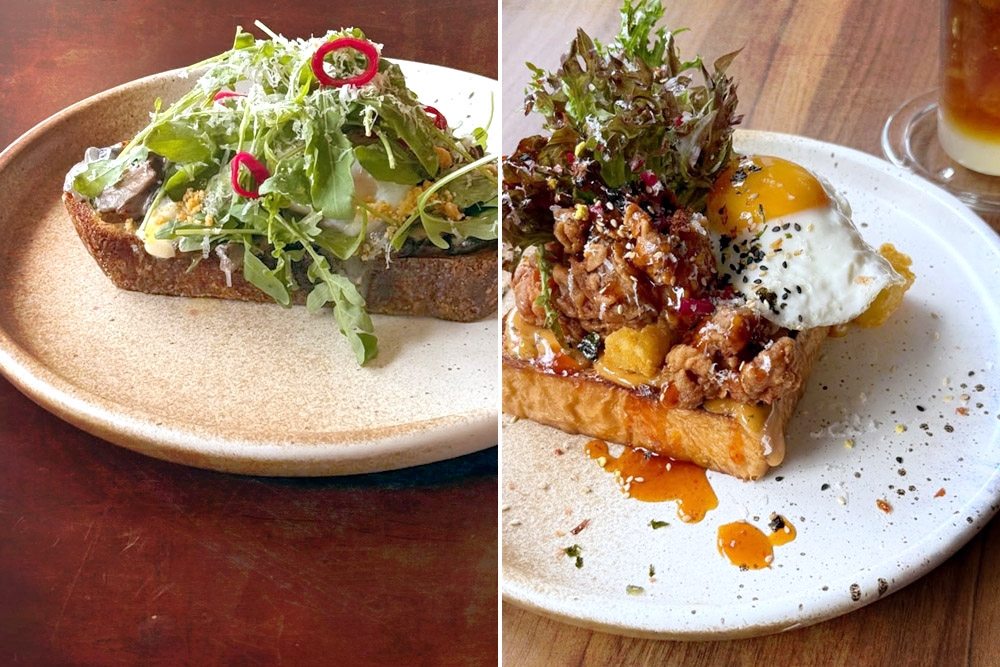 Mushroom Forest Toast (left) and Soulish Chickie Toast (right). — Picture courtesy of SoulYard