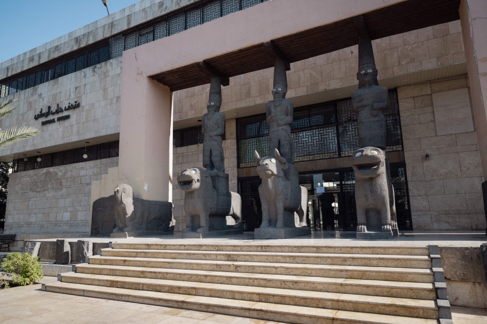 The entrance of the National Museum is pictured in Aleppo on December 17, 2024. — AFP pic