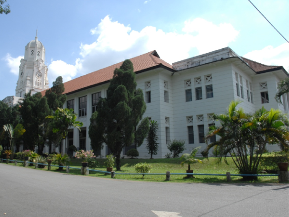 An undated photograph shows the exterior of the main school building at Victoria Institution in Kuala Lumpur. — Picture from the National Heritage Department