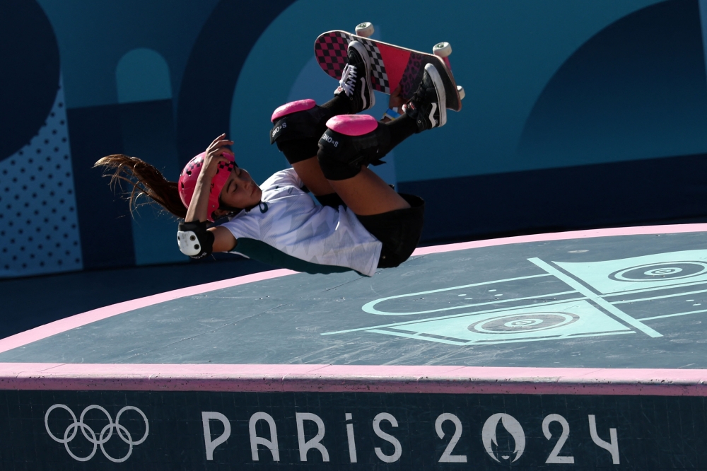 Australian skateboarding sensation Arisa Trew, just 14, won the women’s park event to become her country’s youngest ever gold medallist. — AFP pic