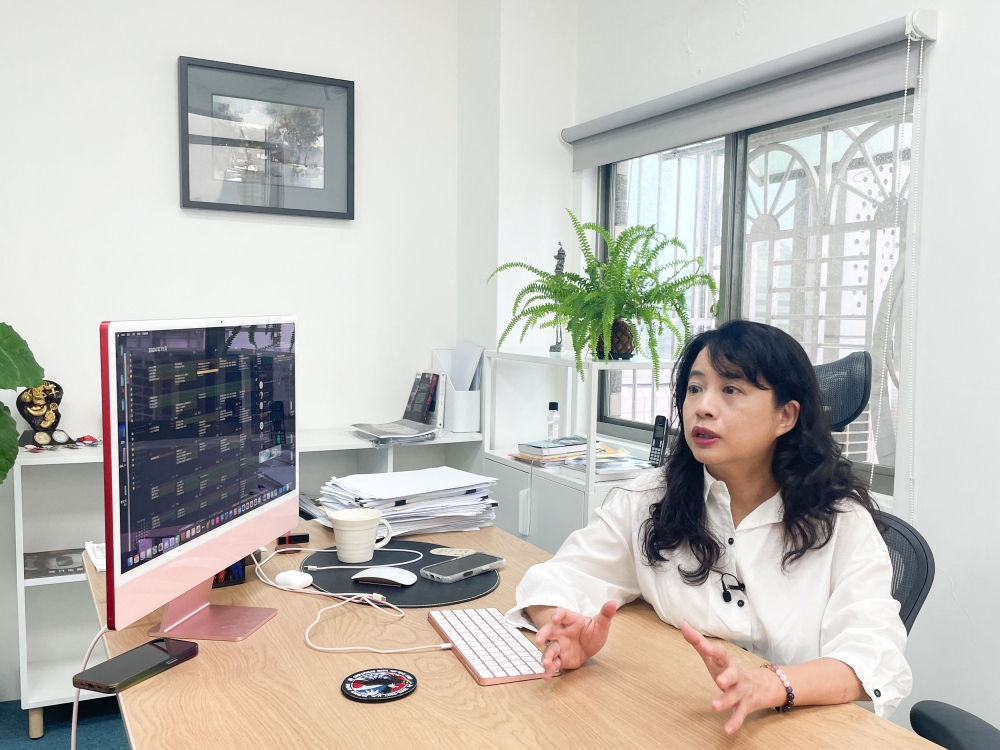 Cheng Hsin Mei, showrunner of ‘Zero Day’ talks to Reuters reporters in Taipei October 24, 2024. — Reuters pic