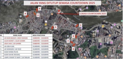 Traffic advisory: Kuching police advise public on road closures for New Year’s Eve celebrations