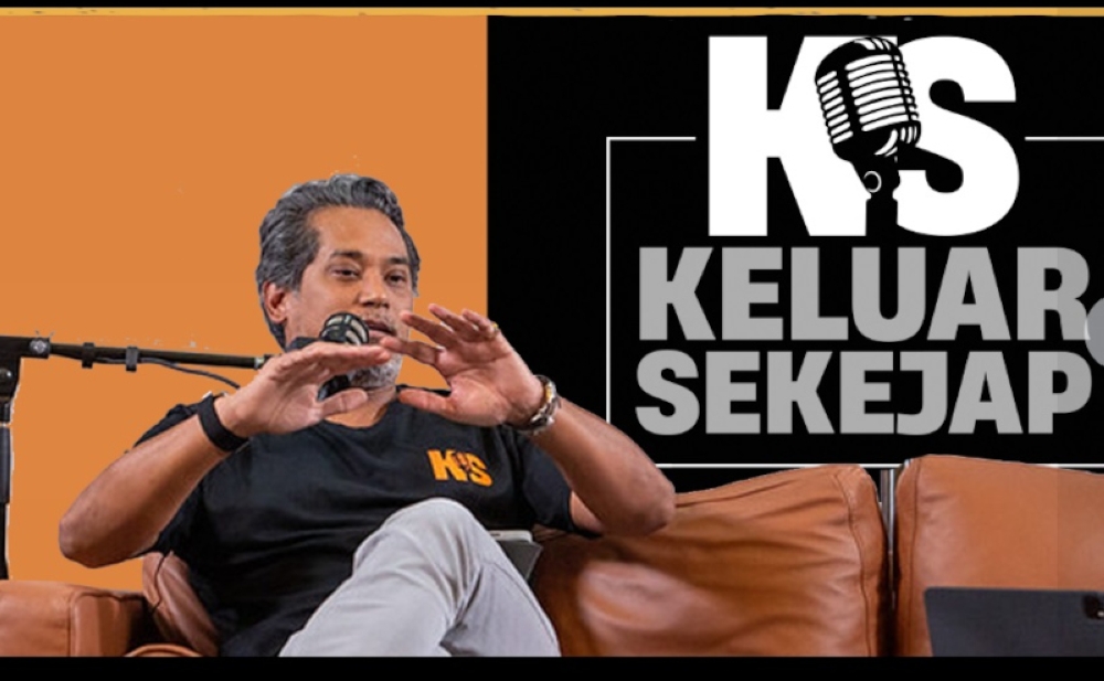 An undated screen capture shows Khairy Jamaluddin speaking on the Keluar Sekejap podcast. — Picture from Facebook/Khairy Jamaluddin