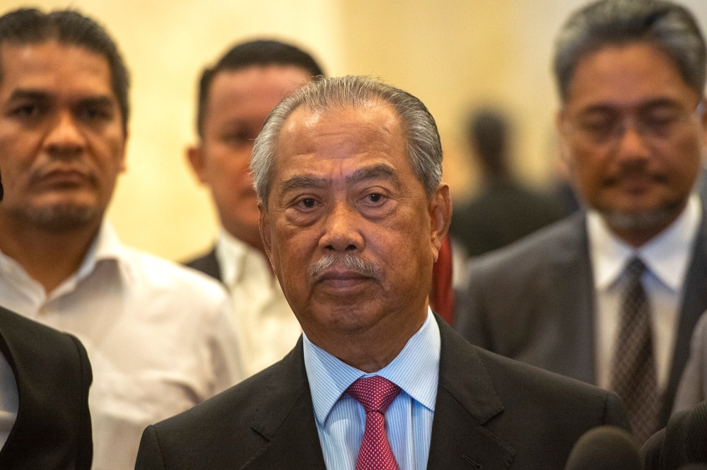 Former prime minster, Tan Sri Muhyiddin Yassin is seen leaving the Palace of Justice in Putrajaya on February 28, 2024. — Picture by Shafwan Zaidon