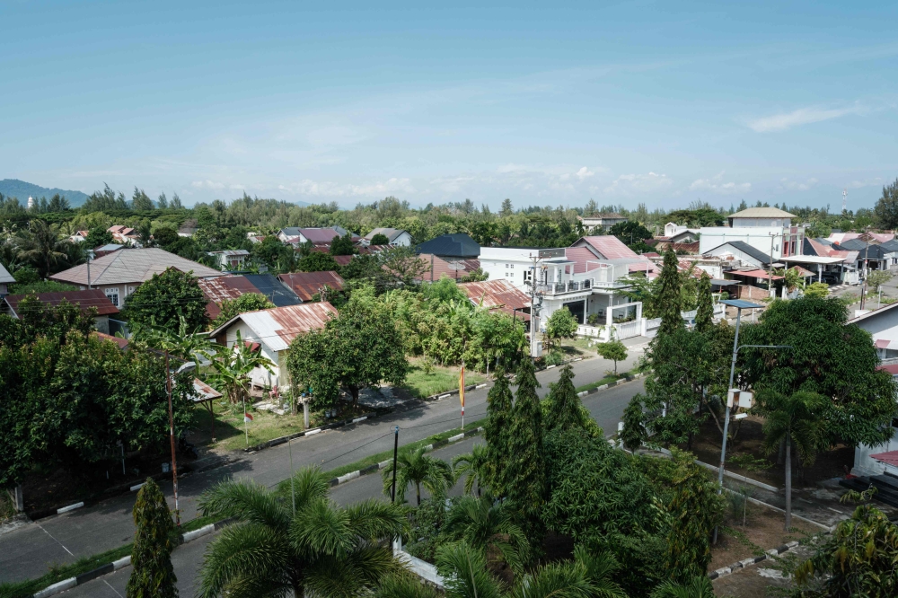 This photograph, taken from the roof of a tsunami evacuation building constructed after the 2004 Indian Ocean tsunami, shows the city of Banda Aceh, on December 25, 2024. — AFP pic