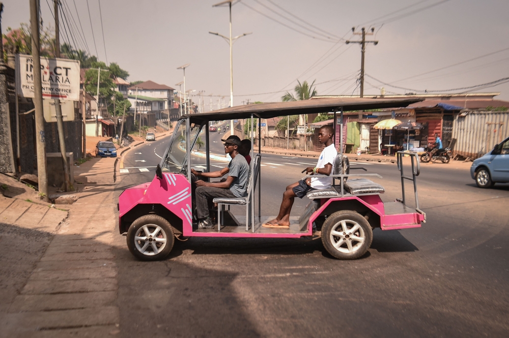 Rush hour in the West African country's major cities is a frenetic medley of minibuses, mopeds, shared taxis and three-wheeled vehicles known as 