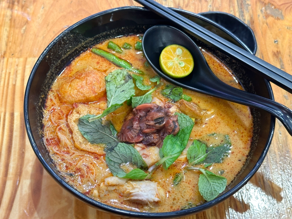 Steamed Chicken Curry Mee Mix Soup may look like curry but it has a milder taste because it is mixed with ‘asam laksa' — Picture by Lee Khang Yi