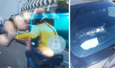 Cops arrest motorcyclist over metal chain attack on car windscreen in Penang; remanded until Dec 28