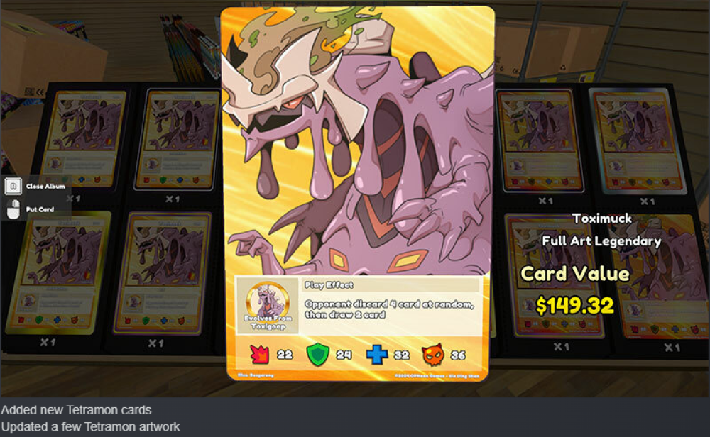 As an early access game, TCG Simulator receives regular upgrades and updates, offering players endless rewards such as opening packs, discovering rare cards, and managing their virtual stores. — Picture via Steam/TCG Card Shop Simulator