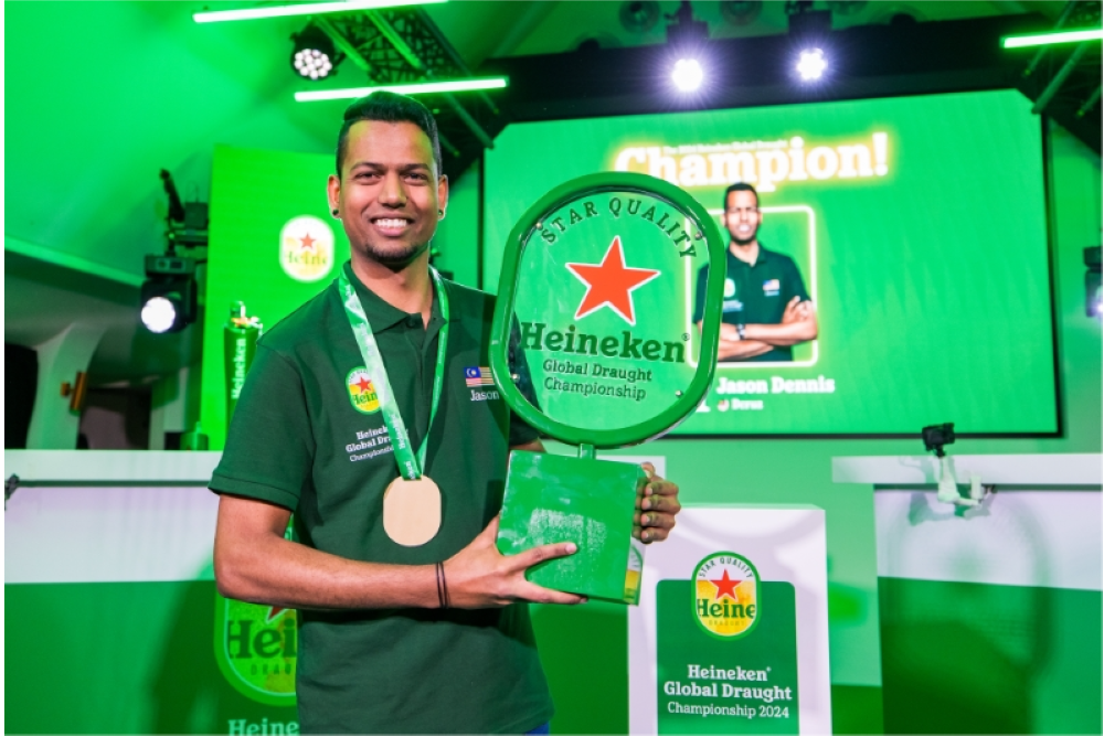 Jason Dennis Dcruz beat 13 others to win the Heineken Global Draught Championship. — Picture courtesy of Heineken