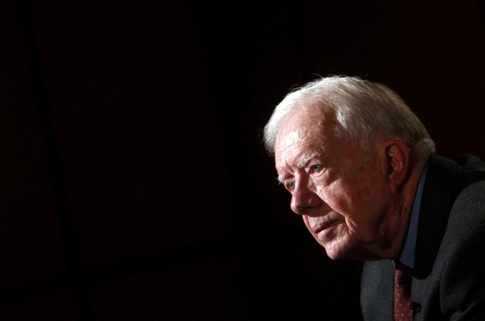 Former US President Jimmy Carter attends an interview with Reuters in Cairo, Egypt, January 12, 2012. — Reuters pic