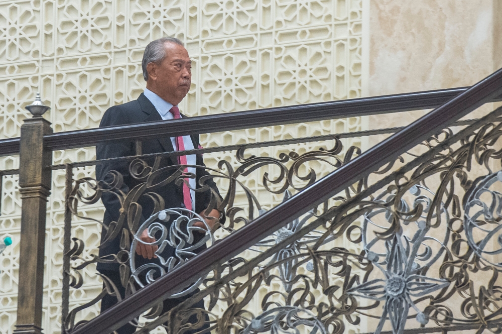 Former prime minister, Tan Sri Muhyiddin Yassin is pictured at Palace of Justice in Putrajaya in this file picture dated February 28, 2024. — Picture by Shafwan Zaidon