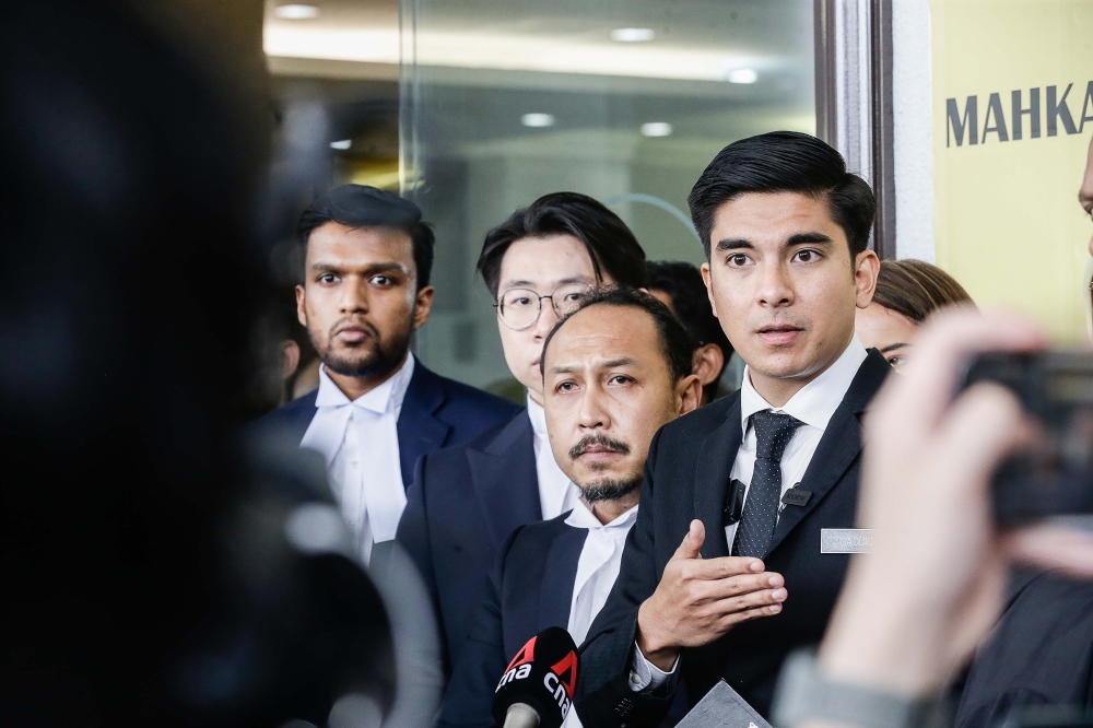 Syed Saddiq Syed Abdul Rahman speaks to the press at Kuala Lumpur High Court in this file picture dated November 7, 2023. — Picture by Sayuti Zainudin