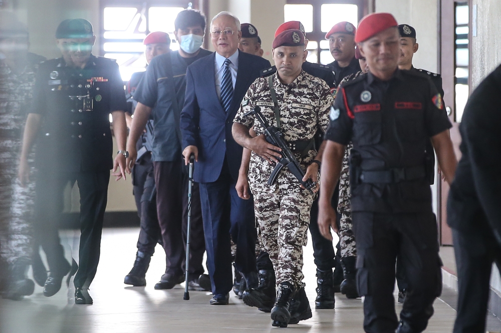 Datuk Seri Najib Razak at the Kuala Lumpur High Court Complex in this file picture dated October 16, 2024. — Picture by Yusof Mat Isa