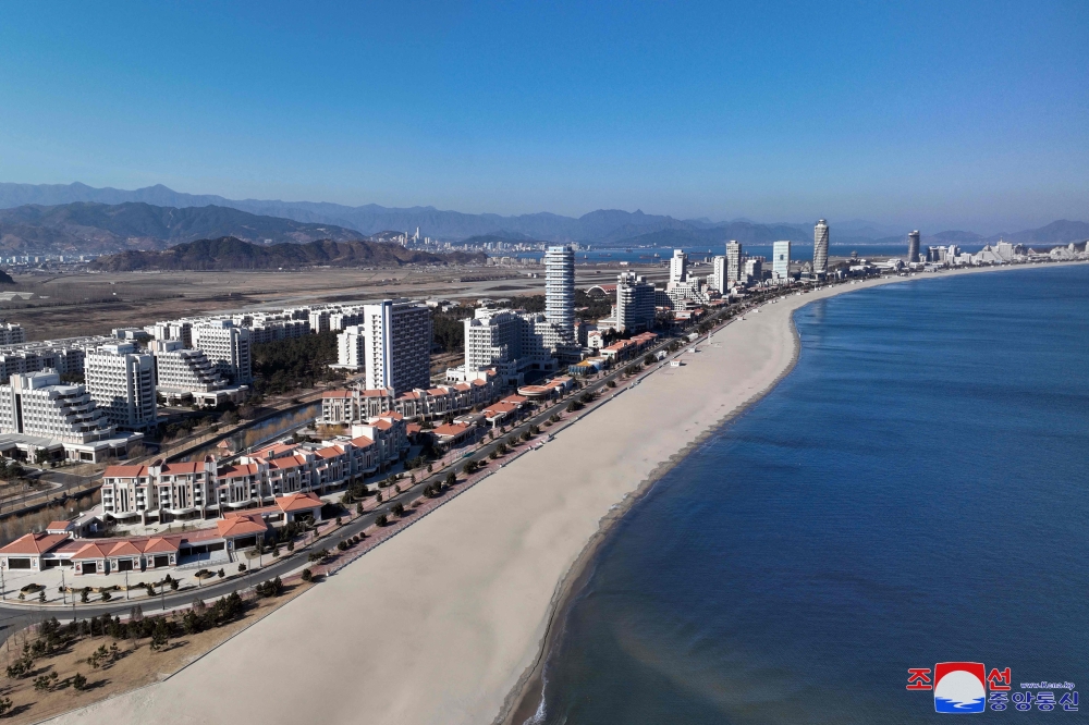 This recent undated picture released from North Korea’s official Korean Central News Agency (KCNA) via KNS on December 31, 2024 shows a general aerial view of the ‘Kalma Coast Tourism Area’ in the North Korean city of Wonsan, Kangwon Province. — AFP pic/KCNA via KNS