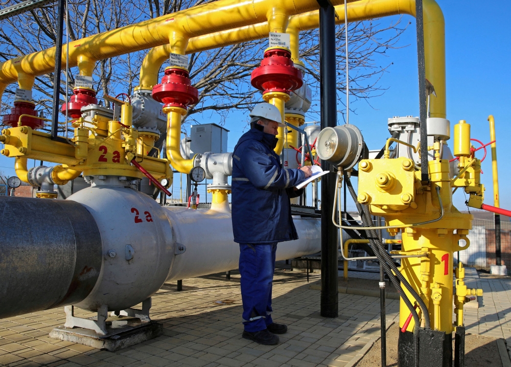 An employee works at the Chisinau-1 gas distribution plant of Moldovatransgaz energy company in Chisinau, Moldova March 4, 2023. — Reuters pic