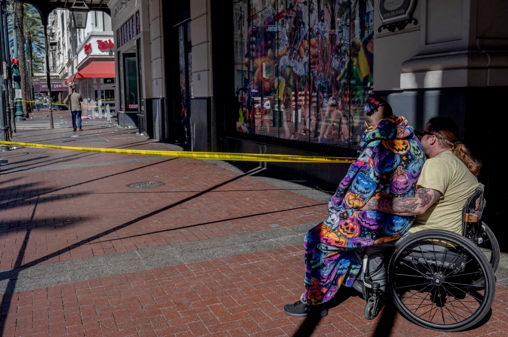 The French Quarter, near Bourbon Street is blocked off late morning with a heavy police and FBI presence after what whas been branded as a terrorist attack. — AFP