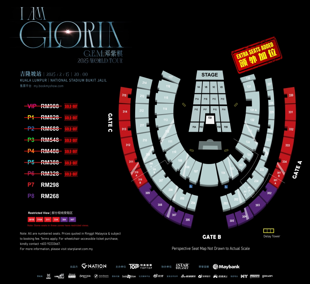 In response to this overwhelming demand, additional seating categories, priced at RM298 and RM268, have been added. — Picture courtesy of Star Planet