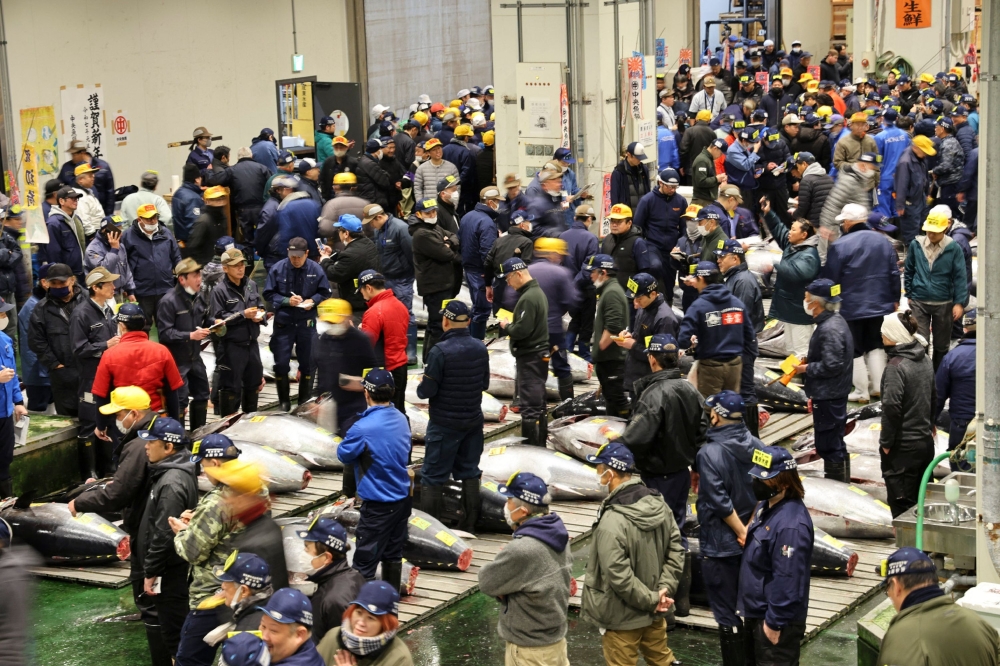 The tuna wholesale area of Toyosu Market, where the first tuna auction of the New Year was held, is seen in Tokyo January 5, 2025. — Jiji Press/AFP pic