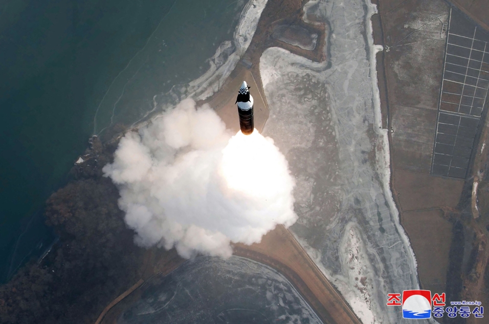 North Korea’s leader Kim Jong Un said that a new hypersonic missile system used in a test launch on Jan 6 would help deter the country's rivals in the Pacific. — AFP