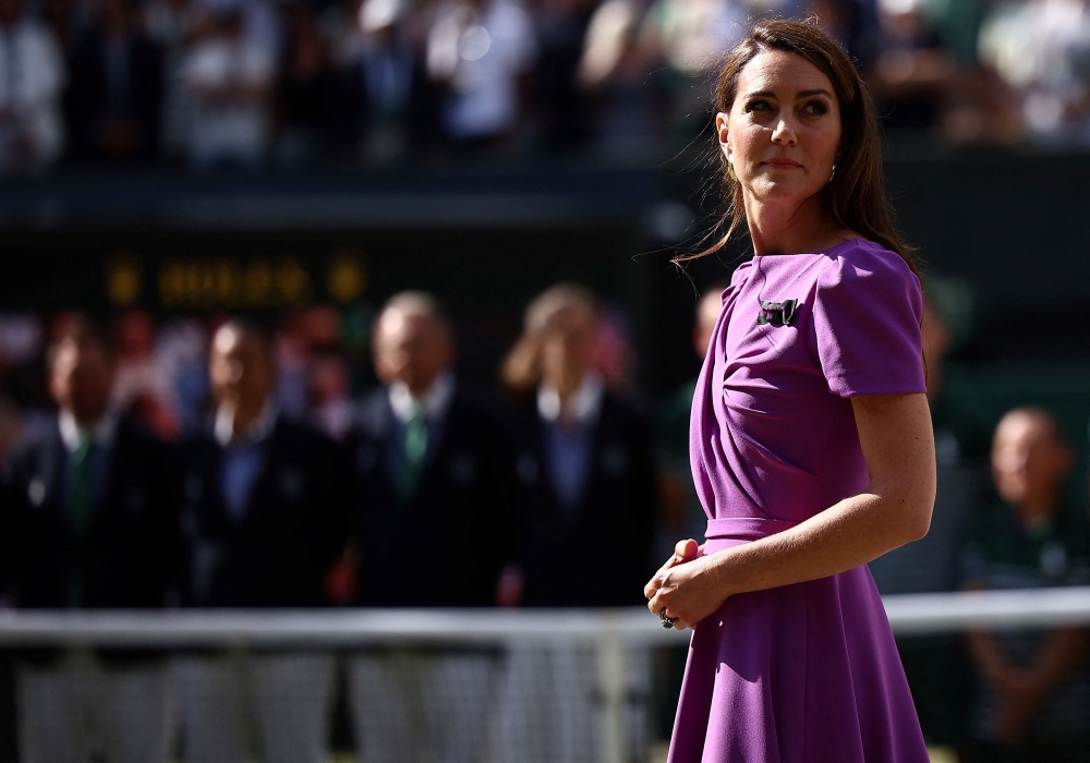 Catherine, Princess of Wales is pictured here at the 2024 Wimbledon Championships in Wimbledon. — AFP pic