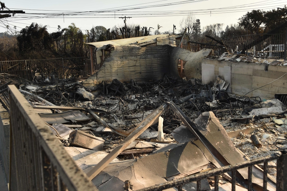 The charred remnants of the Palisades campus of international private school Le Lycee Francais de Los Angeles is seen after it was destroyed in the Palisades Fire in Pacific Palisades, California, on January 11, 2025. — AFP pic