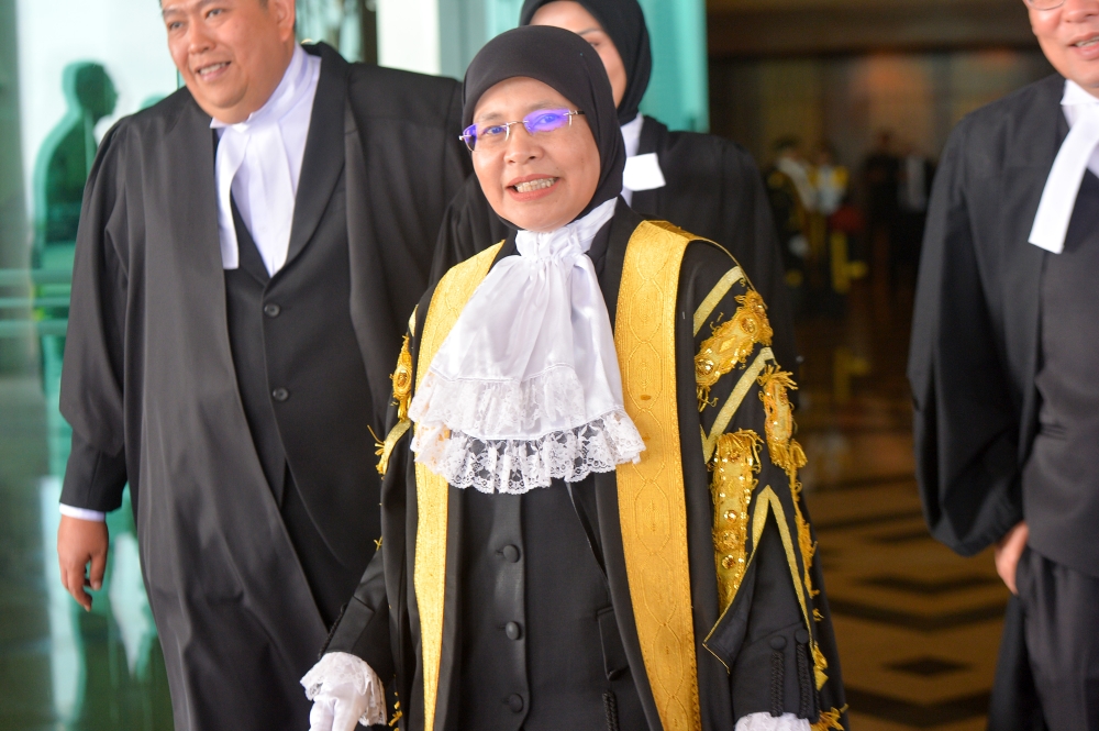 Chief justice Malaysia Tun Tengku Maimun Tuan Mat attends the Opening of the Legal Year 2024 at Putrajaya International Convention Centre in Putrajaya on 15 January 2024. — Picture by Shafwan Zaidon