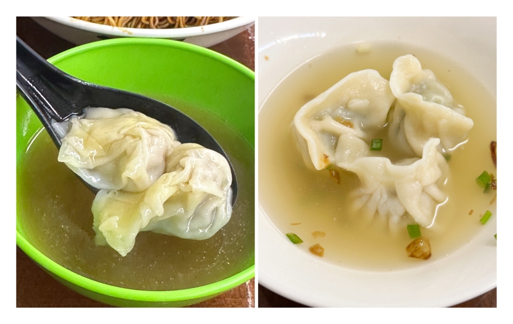 It’s a place for those who love dumplings, like the ‘wantans’ (left) served with the Char Siu Wantan Mee or add on the juicy dumplings (right) handmade by their China friend filled with chives or cabbage. — Picture by Lee Khang Yi