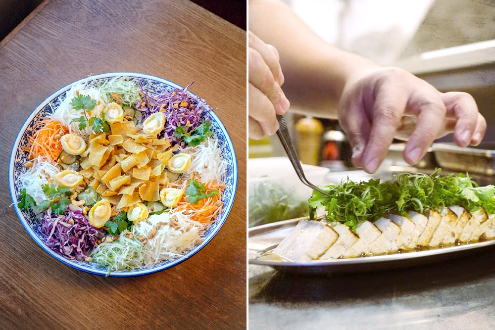 Fifty Tales’ Yee Sang (left). Careful plating (right) — Picture courtesy of Fifty Tales