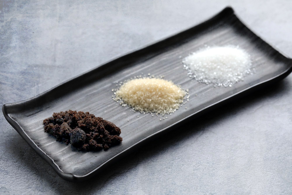 Three types of sugar are used here — white, light brown and molasses — Picture by CK Lim