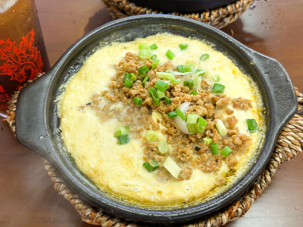 Steamed Egg with Minced Meat is a fluffy, hot wonder with a cloud-like texture — Picture by Lee Khang Yi