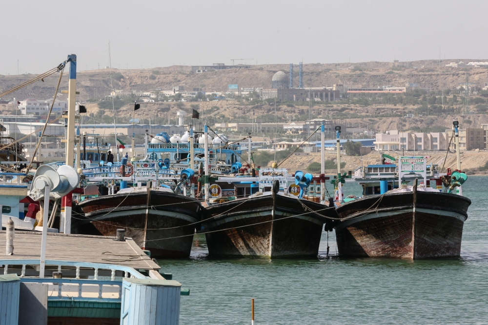 Fishing boats are moored at a port in Chabahar in Iran's southern Makran region, in the Sistan-Baluchistan province, on May 11, 2015. — AFP pic