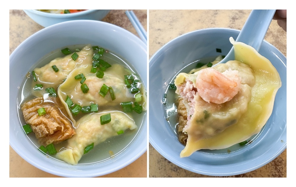 Shrimp Dumplings (left) are juicy, plump specimens packed with minced pork laced with Shao Xing rice wine while each Shrimp Dumpling has a piece of prawn (right). — Picture by Lee Khang Yi