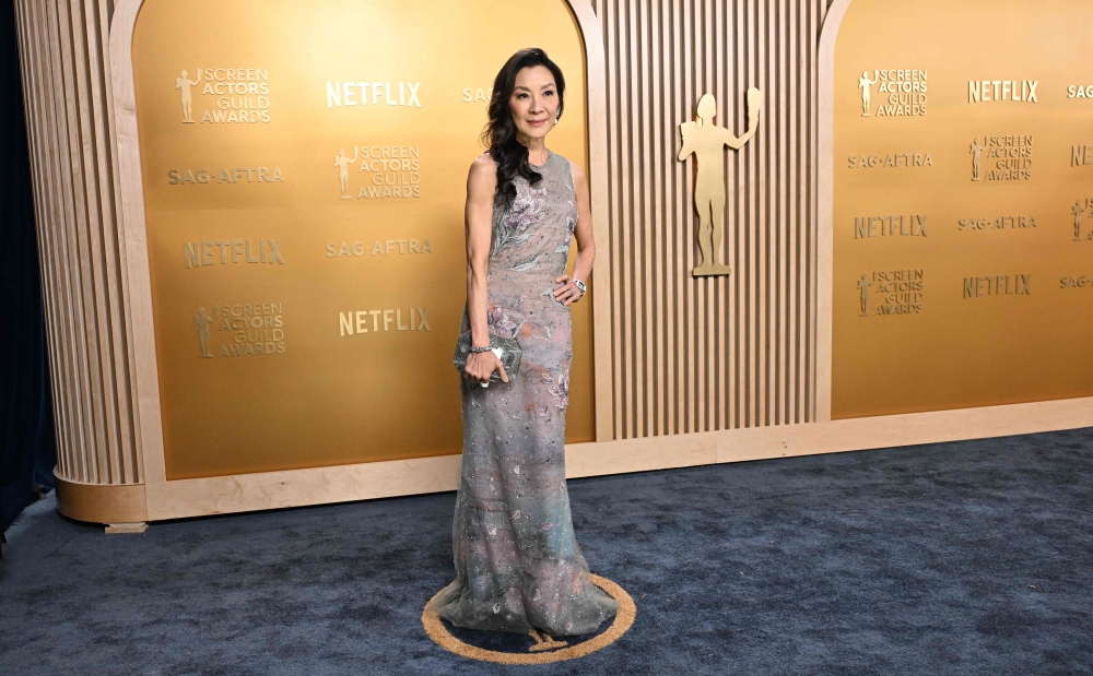 Michelle Yeoh in Armani Privé couture. — AFP pic