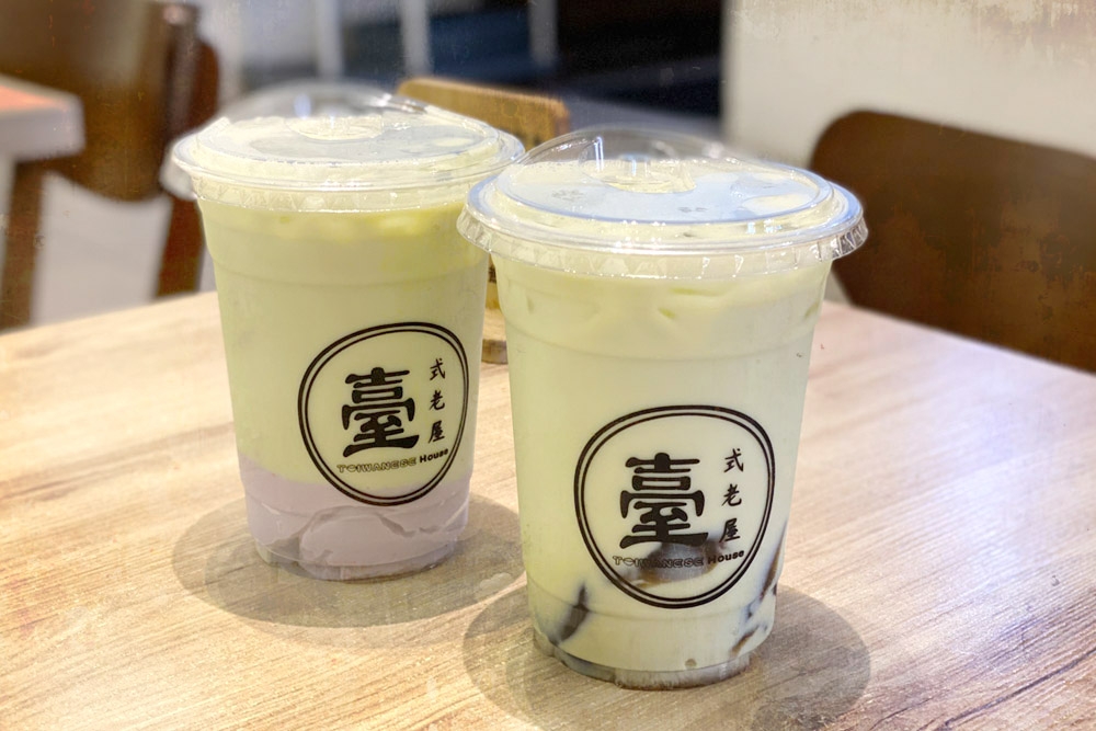 Homemade Soy Milk with Yam (left) and Grass Jelly (right). — Picture by CK Lim