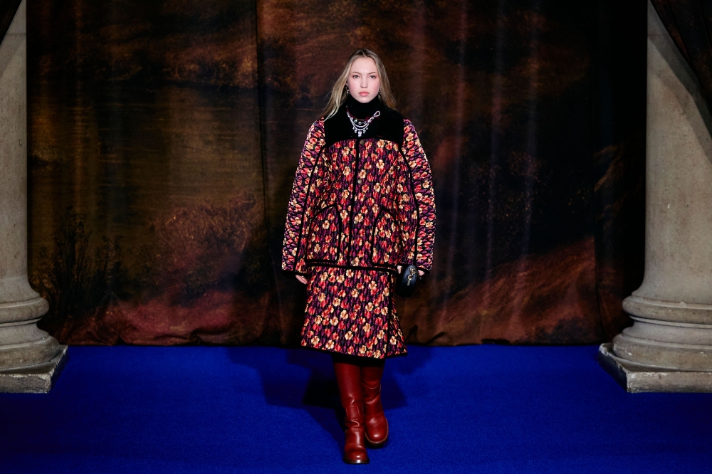 British model Lila Moss presents a creation from Burberry 's Womenswear Fall-Winter 2025-2026 fashion show collection, during London Fashion Week, in London February 24, 2025.  — AFP pic