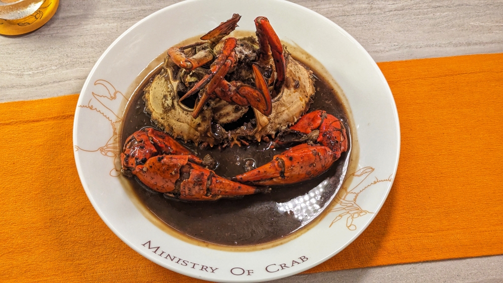 Ministry of Crab’s Black Pepper Dashi Crab, which fuses black pepper and mud crab, two iconic Sri Lankan ingredients, with a nod to Chef Munidasa’s Japanese background. -- Picture by Ethan Lau