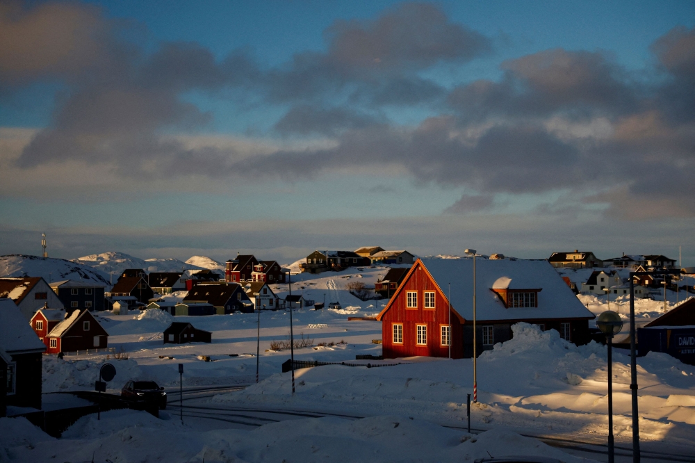 A general view shows Nuuk as the sun sets in Greenland, February 4, 2025. — Reuters pic 